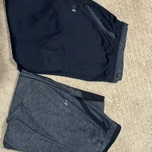 2 pair Under Armour Dual-Tone Joggers in Black and Gray